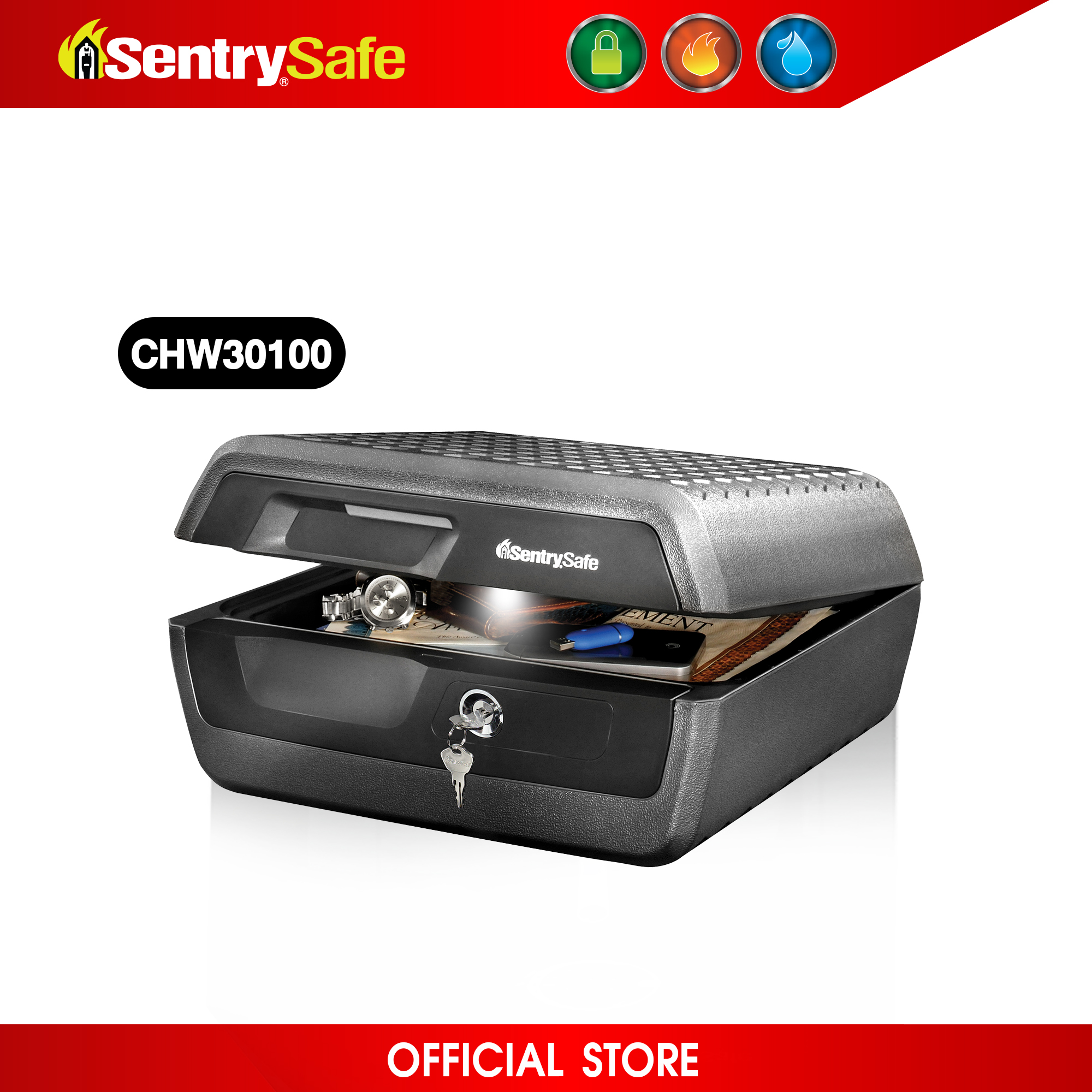 CHW30100 เซฟหิ้วกันไฟ กันน้ำ ระบบกุญแจ